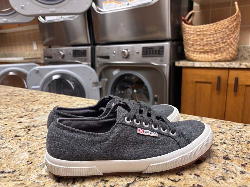 Superga 2750 Size 39.5 Dark Grey Wool Blend Sneakers